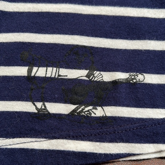 TRUE RELIGION Vintage “World Tour” Blue & Cream Stripe Long Sleeve Tee Size XS - Picture 7 of 9